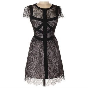 Short Sleeve Fit & Flare Lace Cocktail Dress (New)